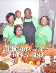 Hickory Tree Turkey BBQ Banner with Family